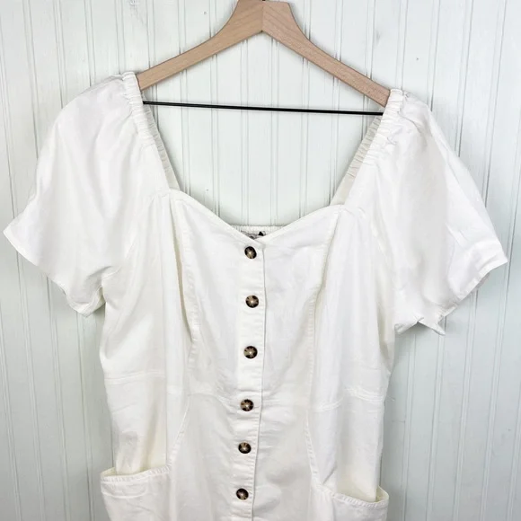 Madewell White Button-Front Mini Dress - Picture 5 of 14